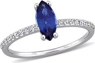 Rina Limor 14K 0.92 Ct. Tw. Diamond & Sapphire Solitaire Ring