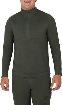 90 Degree by Reflex Silicon Tek Scuba Knit Half Zip Pullover in Olive at Nordstrom Rack, Size Xx-Large