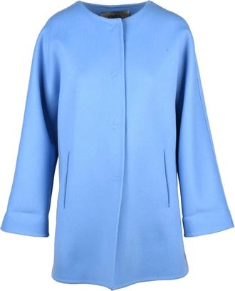 Cinzia Rocca Cappotto - Dames - Mantel - Blauw - 2XS - Wol - Jassen