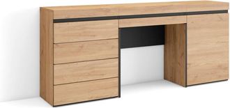 Skraut Home Tocador efecto madera roble 177x35x75cm