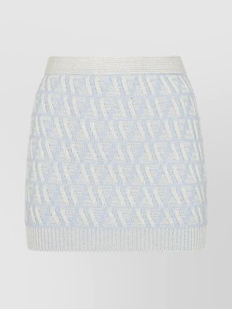 Fendi silk cashmere ribbed mini skirt