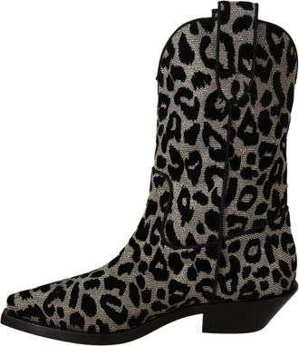 Dolce & Gabbana Prachtige Cowboylaarzen - Dames - Cowboylaarzen - Zwart - 37 EU - Leer - Schoenen