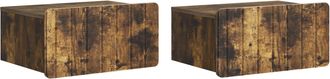 vidaXL Mesita De Noche De Pared 2 Uds. Roble Ahumado 49 X 34,5 X 24 Cm Vidaxl
