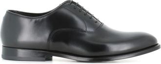Doucal's Zwarte leren Oxford veterschoenen - Heren - Nette schoenen - Zwart - 42 1/2 EU - Leer - Schoenen