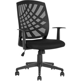 Beliani Beliani - Silla de oficina reclinable de poliéster negro giratorio altura ajustable moderno Bonny ii