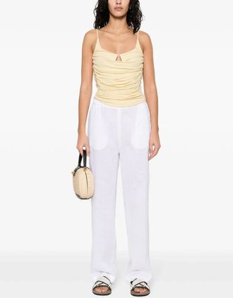Fabiana Filippi Womens Chambray Pipe-Trim Tapered Trousers Ss24 W