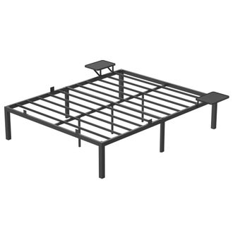 Vasagle Cama matrimonial metal con estantes