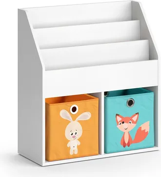 Vicco Estanter&iacute;a Infantil Luigi, Blanco, 72 X 79 Cm Con 2 Cajas Plegables Opt.1, Vicco