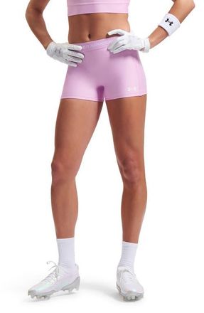 Under Armour HeatGear Shorty 3-Inch Shorts in Pink Dawn //White at Nordstrom, Size Xx-Large