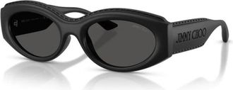 Jimmy Choo London Oval Zonnebrillen - Dames - Zonnebrillen - Zwart - 54 MM - Accessoires