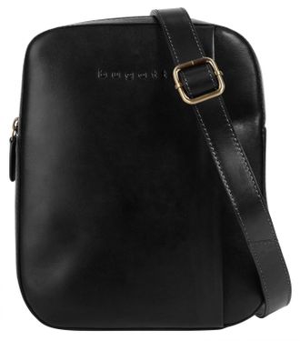 Bugatti Umh&auml;ngetasche BUGATTI REMO, Damen, Gr. B/H/T: 21cm x 25cm x 5cm onesize, schwarz, Leder, leicht gl&auml;nzend, unifarben, Taschen Umh&auml;ngetasche, echt Leder