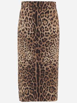Dolce & Gabbana Gonna Dolce & Gabbana In Viscosa Stretch Con Stampa Animalier