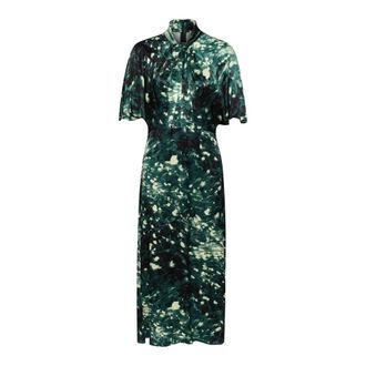 Soaked In Luxury Regenwoud Splash Print Jurk - Dames - Casual kleedjes - Groen - XS - Kleedjes