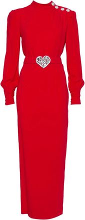 Alessandra Rich Jurk verfraaid met kristallen - Rood
