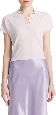 Vince Wool Blend Polo Sweater in Peony at Nordstrom Rack, Size X-Large