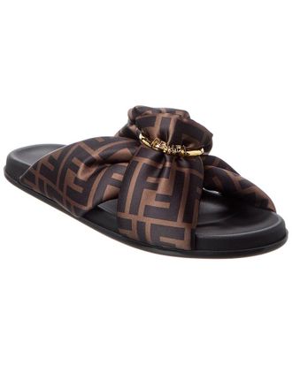 Fendi Fendi Satin & Leather Sandal