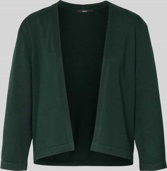 Zero Strickjacke aus Viskose-Baumwoll-Mix mit 3/4-Arm in Dunkelgruen, Gr&ouml;&szlig;e 38