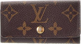 Louis Vuitton Brown Monogram Coated Canvas 4 Key Multicles Holder (Authentic Pre-Loved)