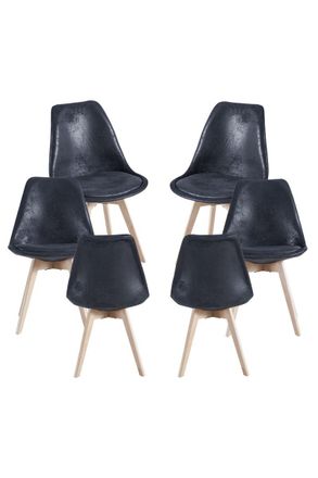 Regalos Miguel Regalos Miguel - Packs Sillas Comedor - Pack 6 Sillas Synk Vintage - Negro
