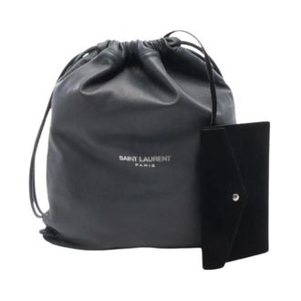 Saint Laurent Pre-owned Bucket Bags, female, Gray, Size: ONE SIZE Pre-owned Vintage Leather Backpack