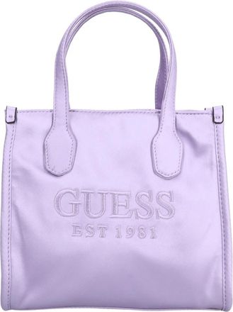 Guess Silvana Satin Mini Tote - Dames - Shoppers - Paars - ONE Size - Satijn - Tassen