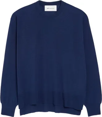 Ami Navy Blue Solid Sweater