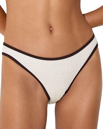 Reiss Johannah Tipped Shirred Bikini Bottom