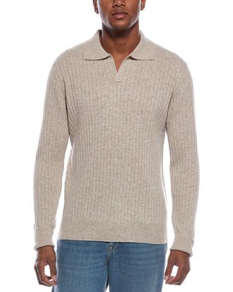 Kier + J Spread Collar Wool & Cashmere-Blend Polo Sweater