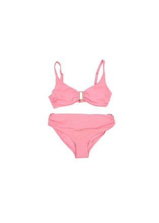 Melissa Odabash Blush-pink ribbed Bel Air underwired bikini Size M