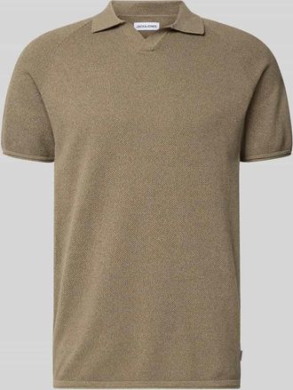 Jack & Jones Jack & Jones Regular Fit Poloshirt mit Strukturmuster Modell HILL in Oliv, Gr&ouml;&szlig;e XXL