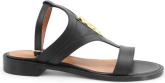 Via Roma 15 Schoenen, Dames, Zwart, 39 EU, Leer, Platte Sandalen