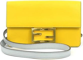 Fendi Pre-owned Cross Body Bags, female, Yellow, Size: ONE SIZE Pre-owned Crossbody Bag