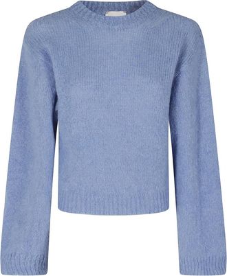 Alysi Girocollo Maglia Super Mohair - Dames - Ronde hals truien - Blauw - S - Truien & Vesten