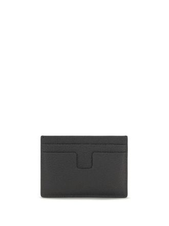 Tom Ford Mens Leather Card Holder Black Calf Bos Taurus Wallet