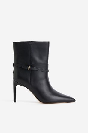 H&M Stiefeletten aus Leder - Schwarz