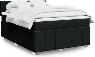 vidaXL Vidaxl - Cama Box Spring Con Colch&oacute;n Tela Negro 160x200 Cm