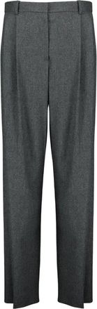 Khaite August Wijde Broek - Dames - Wijde Broeken - Grijs - 3XS - Wol - Broeken