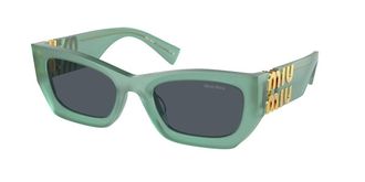 Miu Miu MU09WS 19L09T Womens Sunglasses Green Size 53
