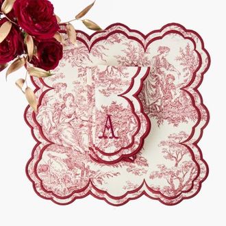 Mrs. Alice Burgundy Claudette Toile Napkins in Red at Nordstrom