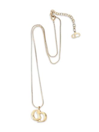 Dior 2000s CD logo necklace - women - Brass - One Size - Gold
