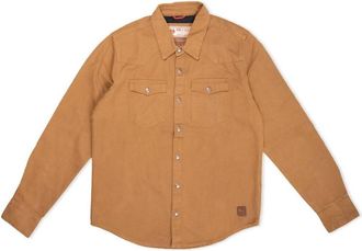 Iron And Resin Mens Fenceline Duck Canvas Shirt Jacket In Union Brown