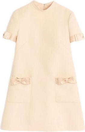 Valentino Beige Wol Zijde Korte Jurk - Dames - Korte kleedjes - Beige - S - Wol - Kleedjes