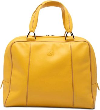 Loewe Pre-owned Handbags, female, Yellow, Size: ONE SIZE Pre-owned Leather Top Handle Bag