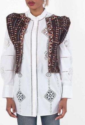 Isabel Marant Cerza Short Embroidered Cardigan