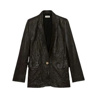 Zadig&Voltaire Valse Crinkled Blazer - Dames - Jassen - Zwart - Maat: S