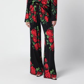 Dolce & Gabbana Pantaloni in seta con stampa floreale