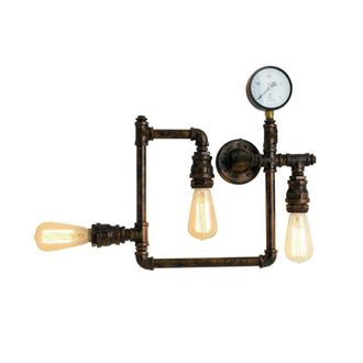 Netlighting AMARCORD Industrial 3 Light Semi Flush Light Rust 48x44cm in Brown | Size: 48x44 cm