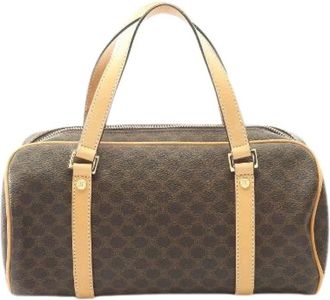 Celine Pre-owned Handbags, female, Brown, Size: ONE SIZE Pre-owned Macadam PVC Coated Canvas Leather Handbag