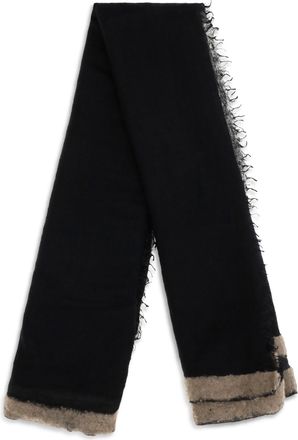Mirror in the Sky Womens Gran Souffl&eacute; Semi-Felted Scarf Black Felting Natural Brown Kashmir-Capra Hircus Kashmir/capra Scarfs