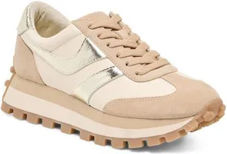 Dolce Vita Tresa Snaker in White/gold Suede at Nordstrom, Size 9.5